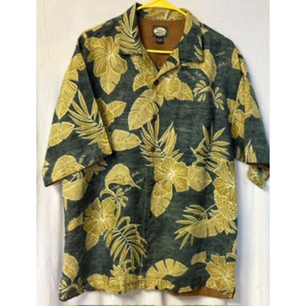 Tommy Bahama Men's Button Down Linen Hawaiian Shirt Size Medium
